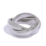 Load image into Gallery viewer, Chunky Ribbed Omega Tube Bangle Bracelet | 18K PVD Gold &amp; Silver Stainless Steel Jewelry
