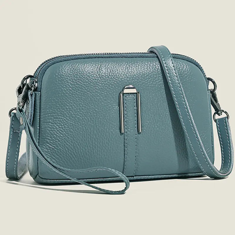 Genuine Cow Leather Crossbody Messenger Flap Bag for Women
