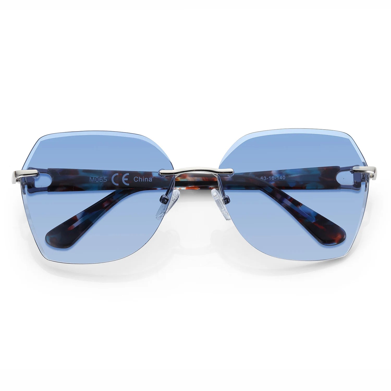 Rimless Oversized Butterfly Sunglasses | UV400 | Diamond-Cut Lenses