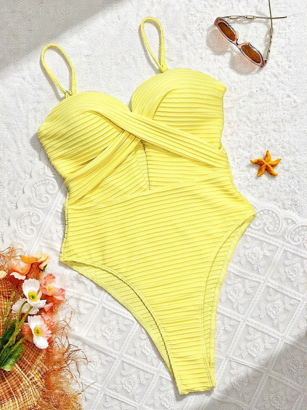 Crossover Cutout One-Piece Swimsuit | Backless Monokini