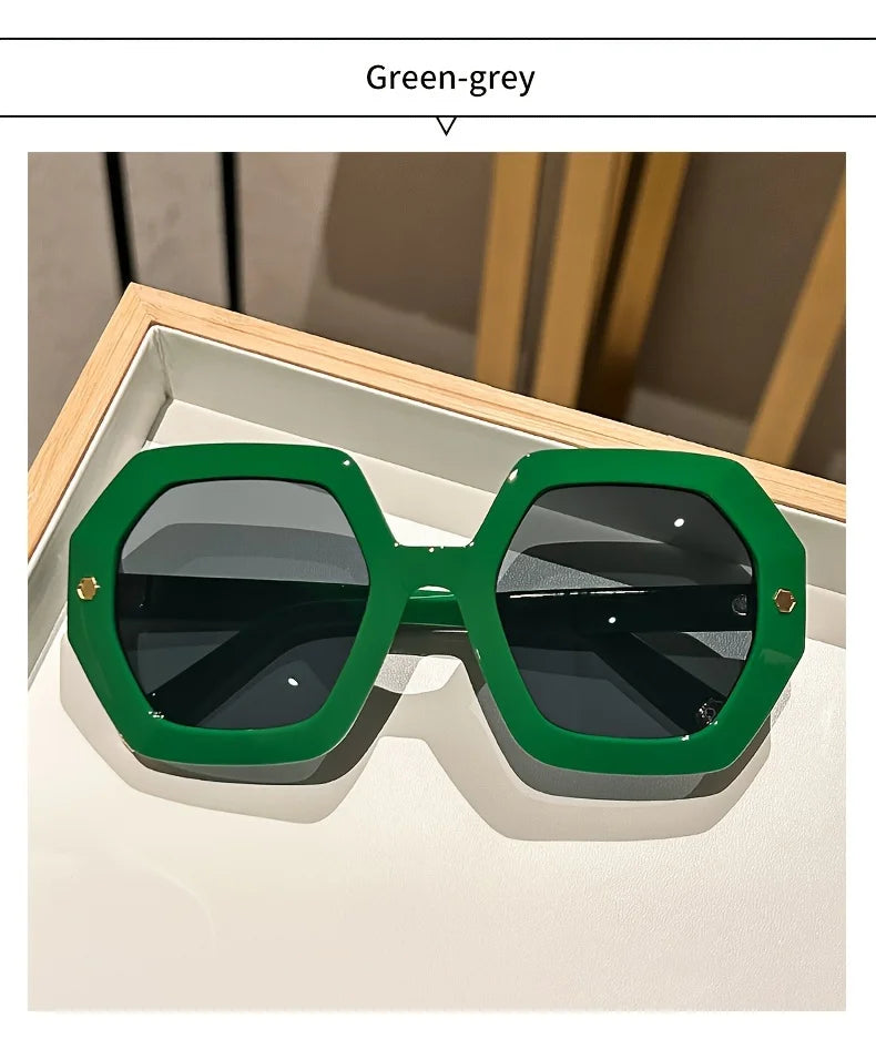 Oversized Hexagonal Sunglasses | Bold Geometric Frame | The PM Edit
