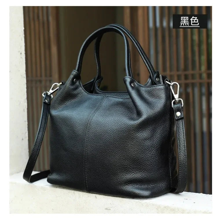 Genuine Leather Soft Cow Tote Bag | Spacious Crossbody & Shoulder Bag