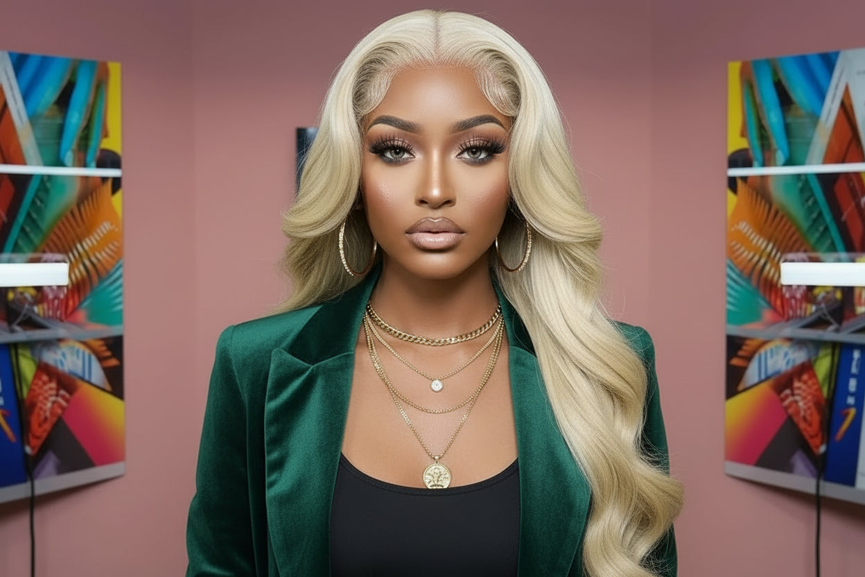 613 Blonde Body Wave Human Hair Wig | 13x6 HD Transparent Lace Frontal Wig |180% Density | 100% Human Hair