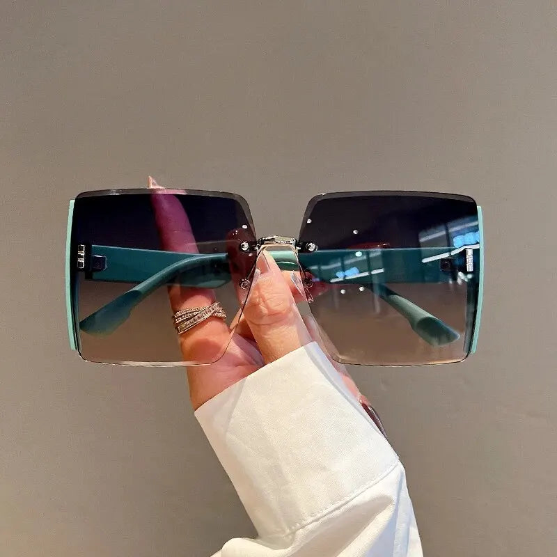 Square Frameless Retro Sunglasses – Bold, Lightweight Statement Shades