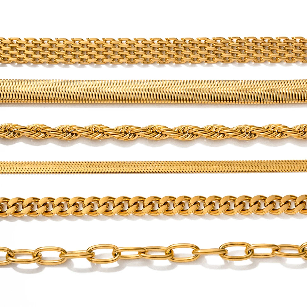 Flat Herringbone Snake Chain Bracelet | 18K Gold | 3mm | The PM Edit
