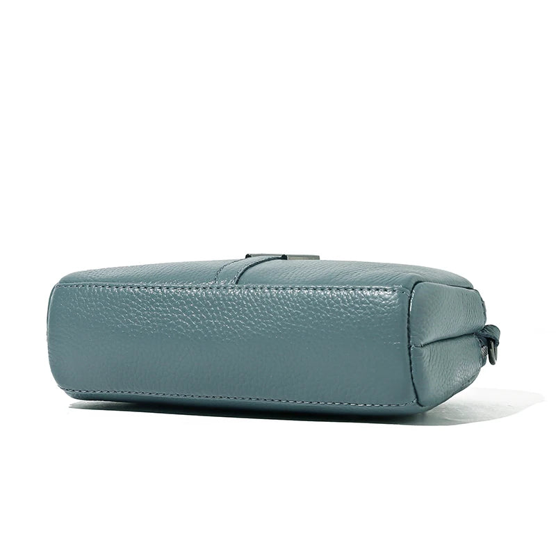 Genuine Cow Leather Crossbody Messenger Flap Bag for Women