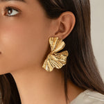 Load image into Gallery viewer, Maple Leaf Geometric Statement Earrings – Bold, Lightweight &amp; Uniquely Chic
