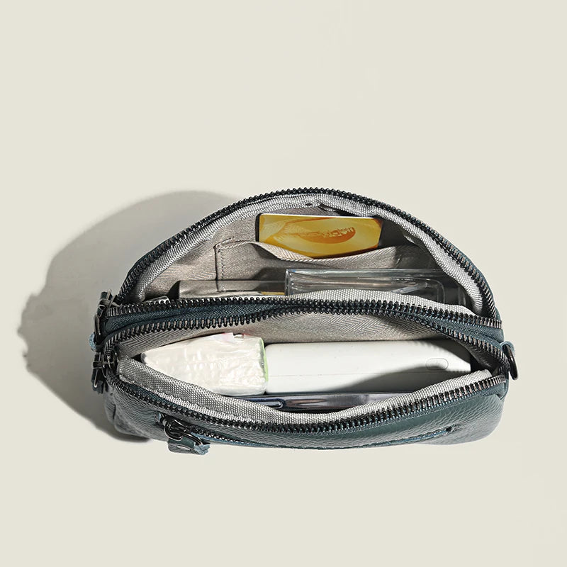Genuine Cow Leather Crossbody Messenger Flap Bag for Women