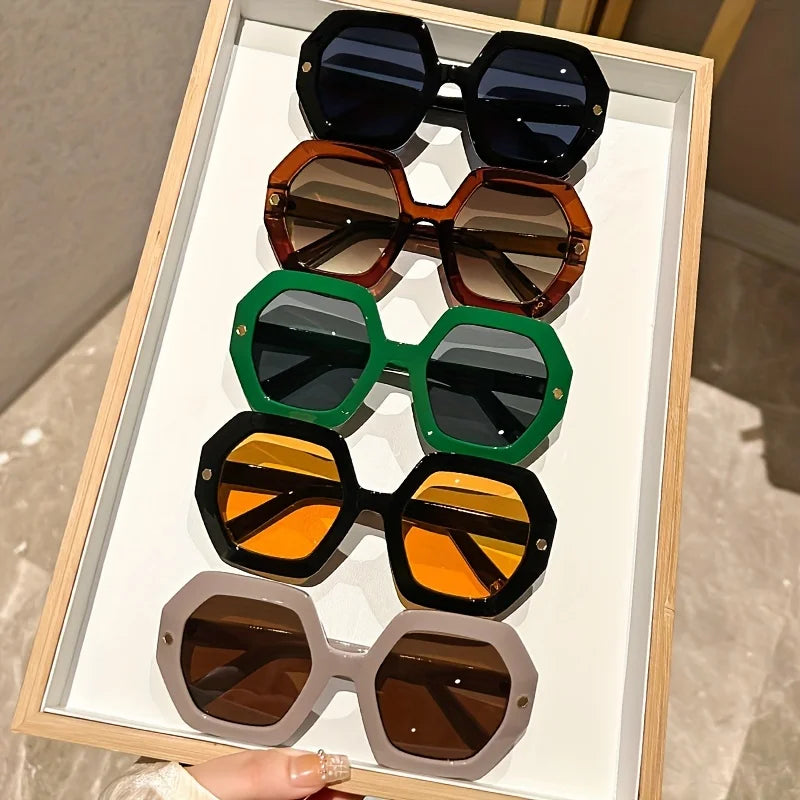 Oversized Hexagonal Sunglasses | Bold Geometric Frame | The PM Edit
