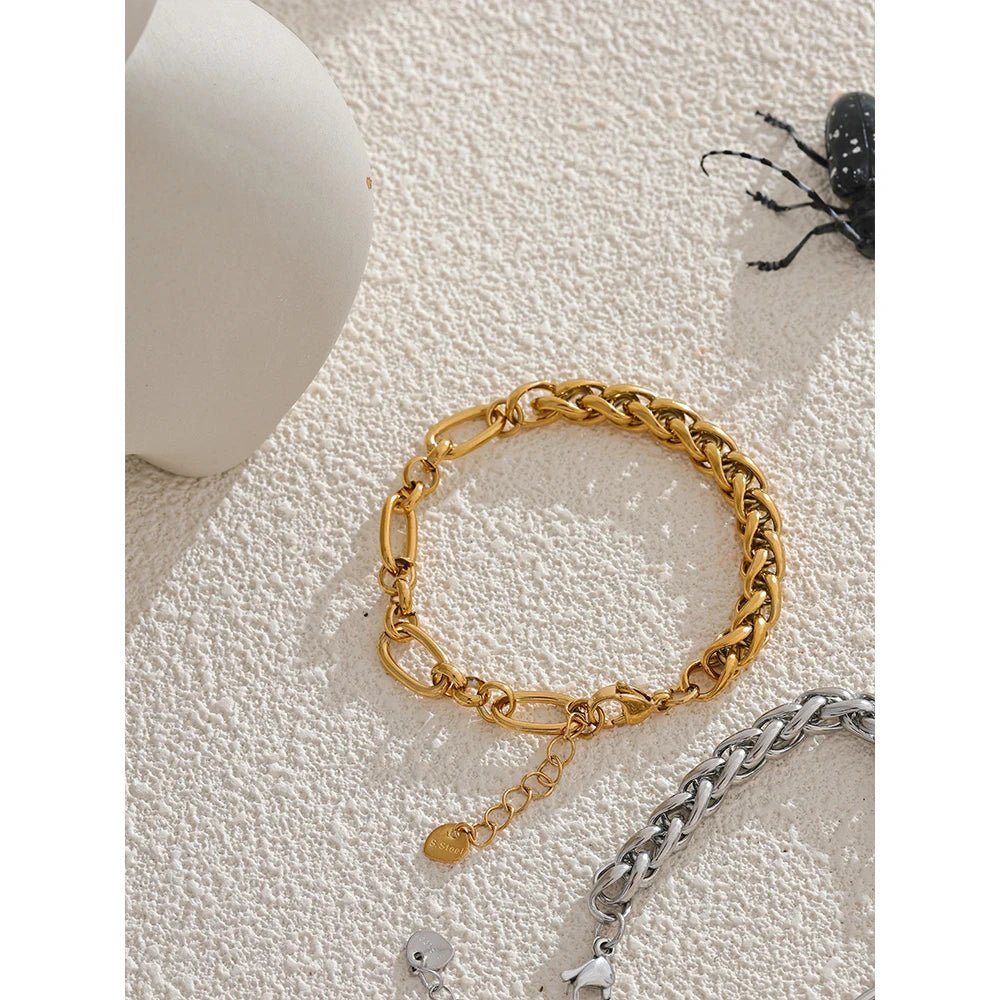 Mixed Chain Bracelet | Paperclip & Wheat Chain | 18K Gold & Silver | The PM Edit