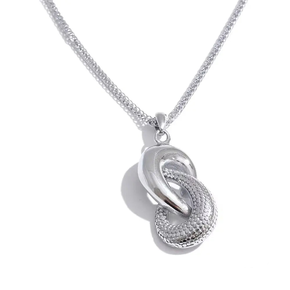Interlocking Stud Earrings & Pendant Necklace | PVD Gold