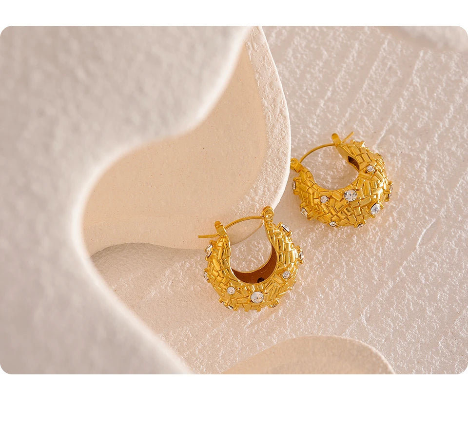PVD Gold-Plated 316 Stainless Steel Geometric Hoop Earrings