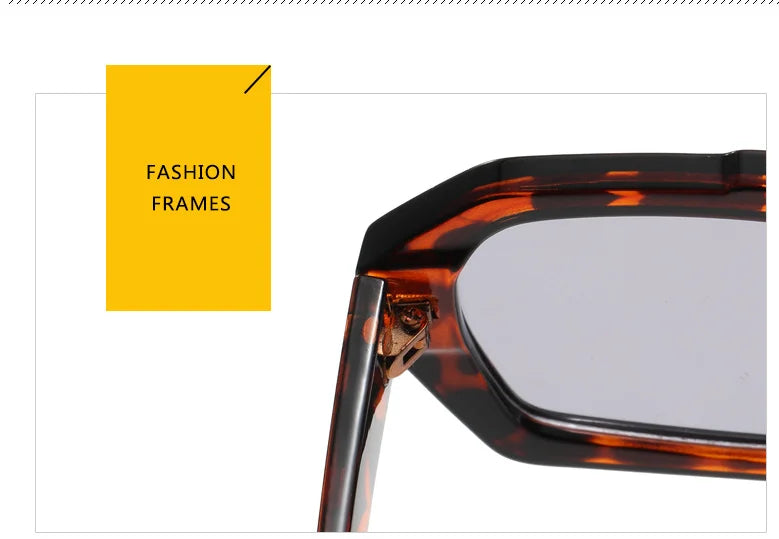 Tortoise Shell Double Beam Geometric Sunglasses | Retro Oversized Eyewear