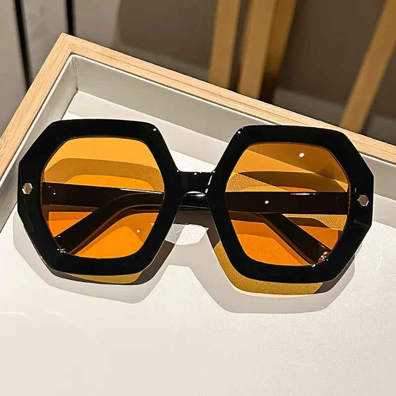 Oversized Hexagonal Sunglasses | Bold Geometric Frame | The PM Edit