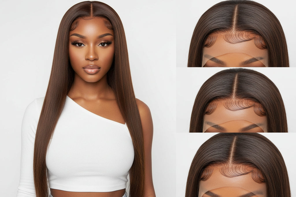 Chocolate Brown Body Wave 13x4 Lace Frontal Wig | HD Lace| 180% Density | 100% Human Hair | Pre Plucked With Baby Hair
