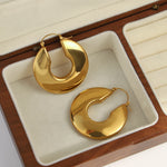 Load image into Gallery viewer, Sculpted Shine Chunky Hoops – Gold-Plated Classic
