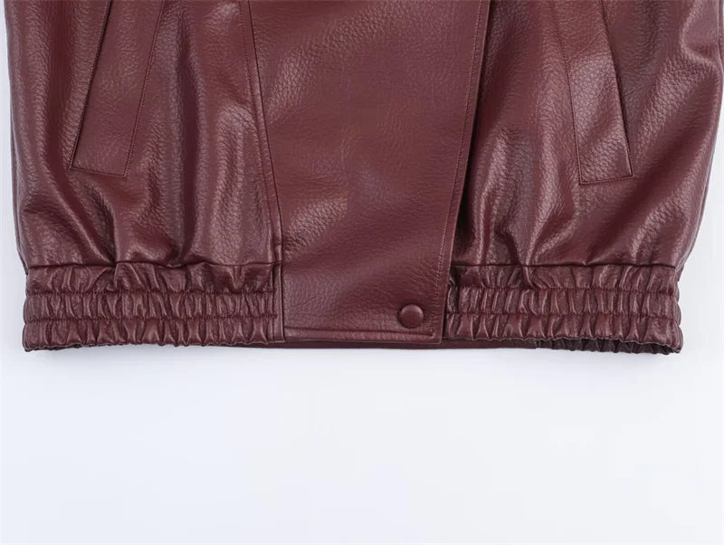 Structured Pebble Faux Leather Jacket Motorcycle Style