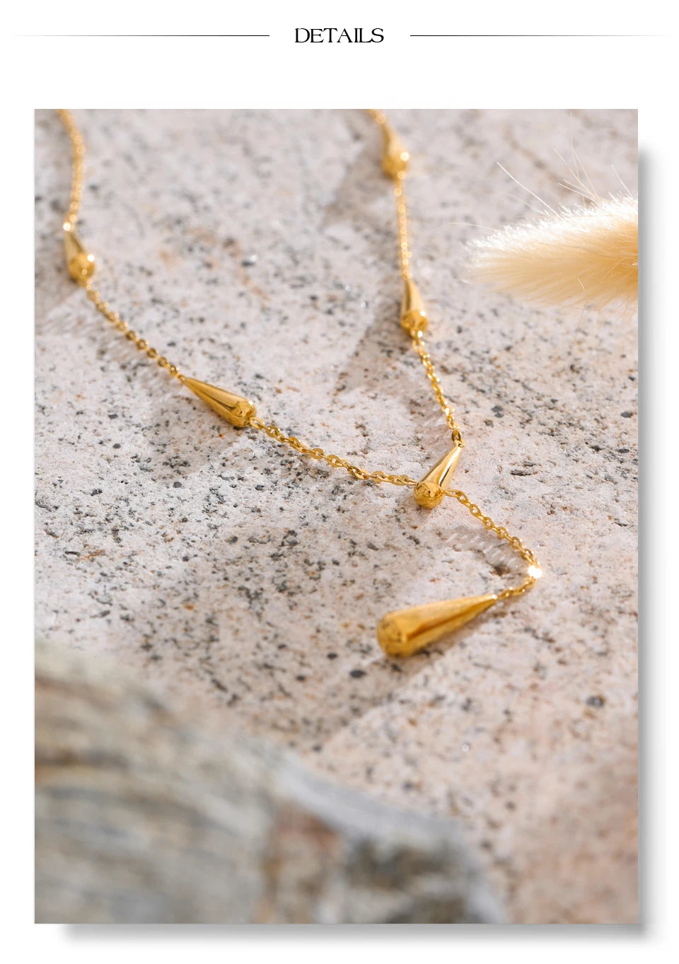 Teardrop Lariat Y-Necklace in 18K Gold & Silver