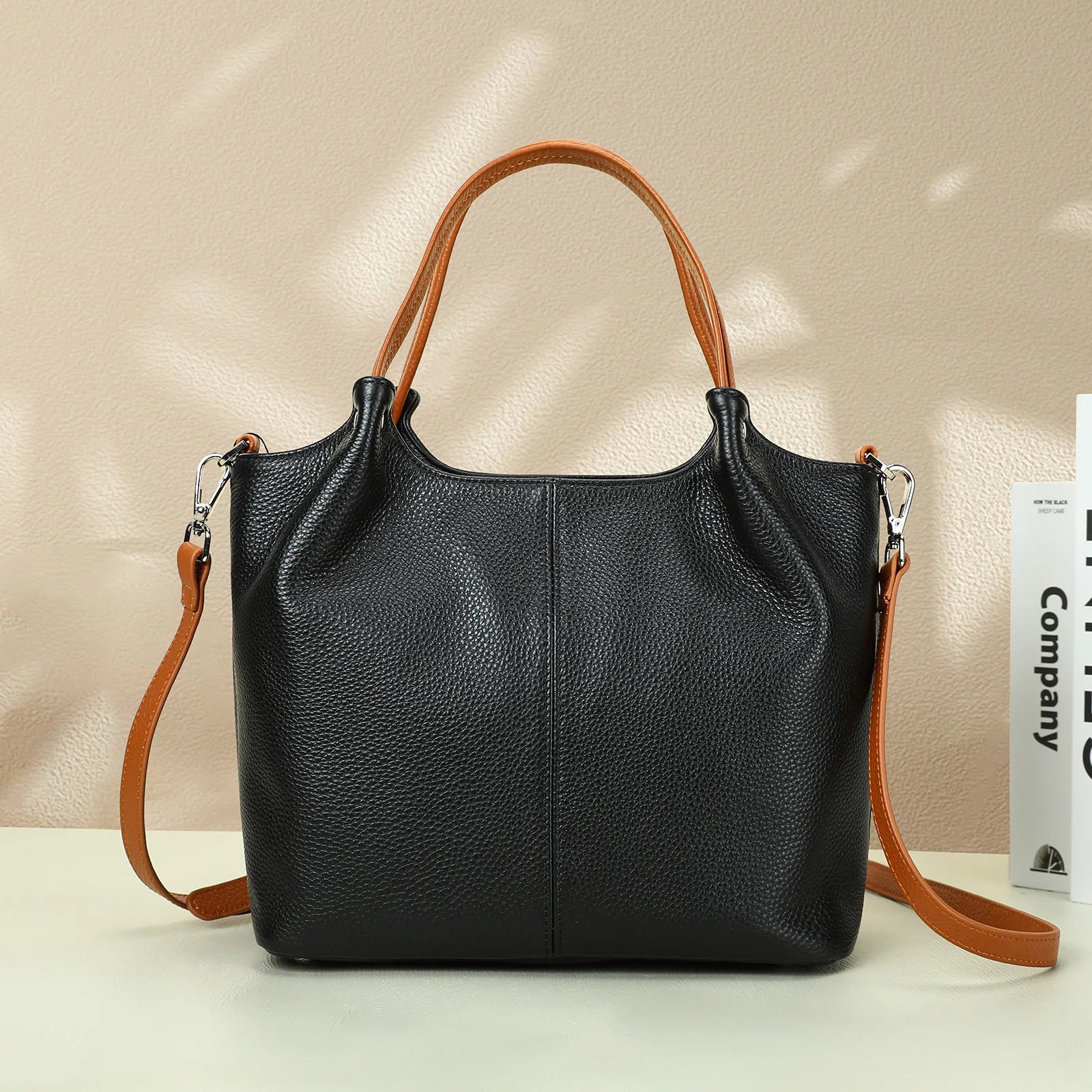 Genuine Leather Soft Cow Tote Bag | Spacious Crossbody & Shoulder Bag