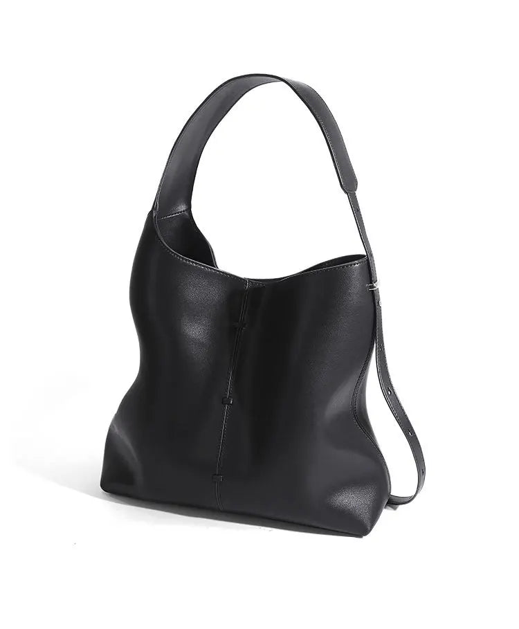Soft Leather Barrel Shoulder Bag | Underarm & Crossbody - The PM Edit
