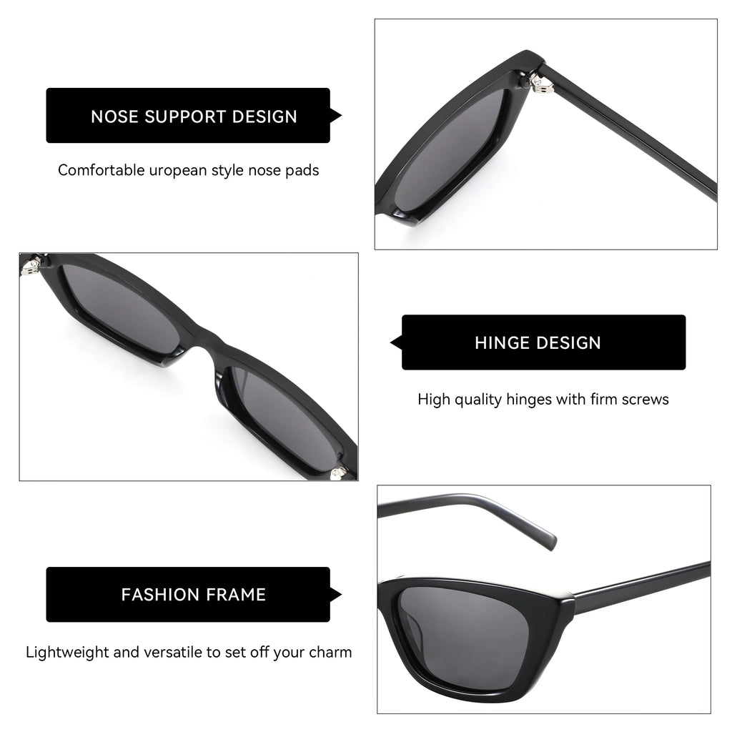 Retro Cat-Eye Polarized Sunglasses | UV400 | Handmade Acetate Frame