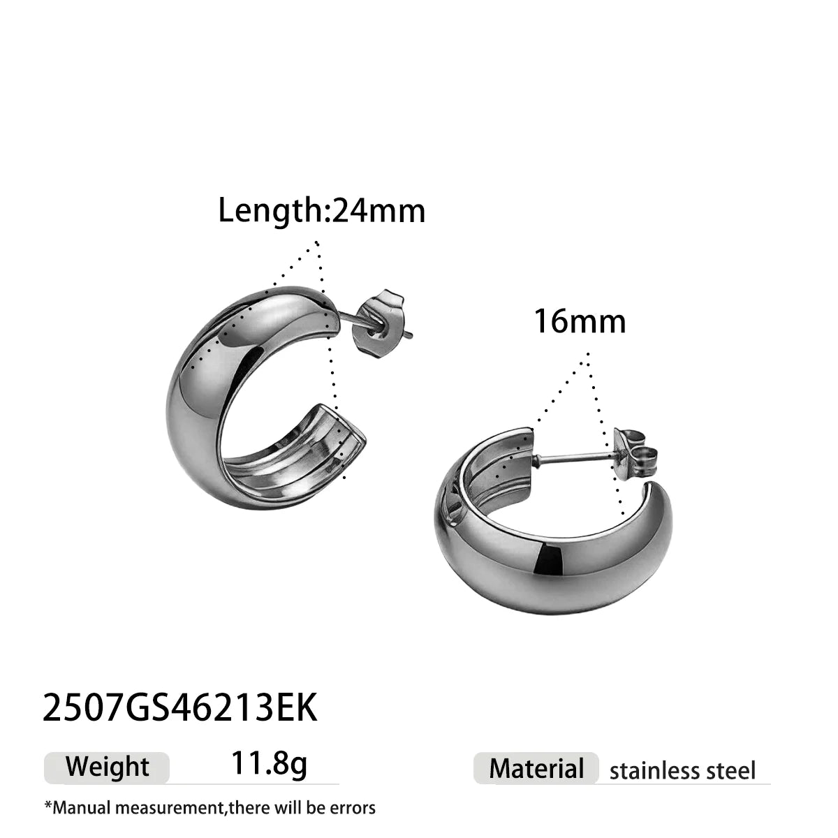 Chunky Gold Dome Hoop Earrings | Waterproof PVD Stainless Steel Minimalist Jewelry