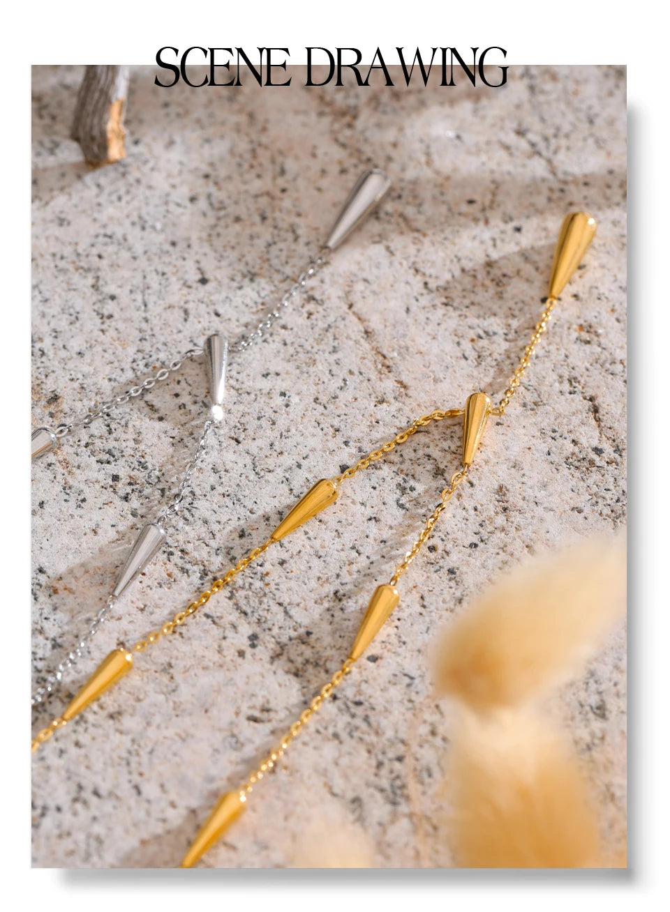 Teardrop Lariat Y-Necklace in 18K Gold & Silver