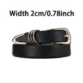 Triple-Ring Gold Buckle PU Leather Belt | Women's Fashion Waist Belt