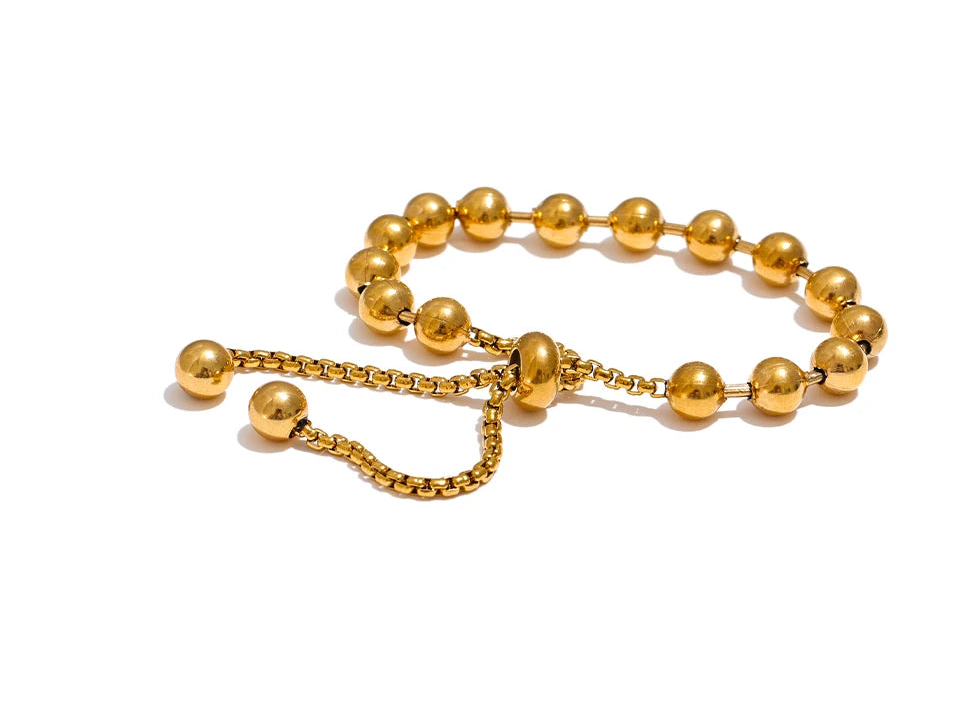 Gold Beaded Chain Bracelet