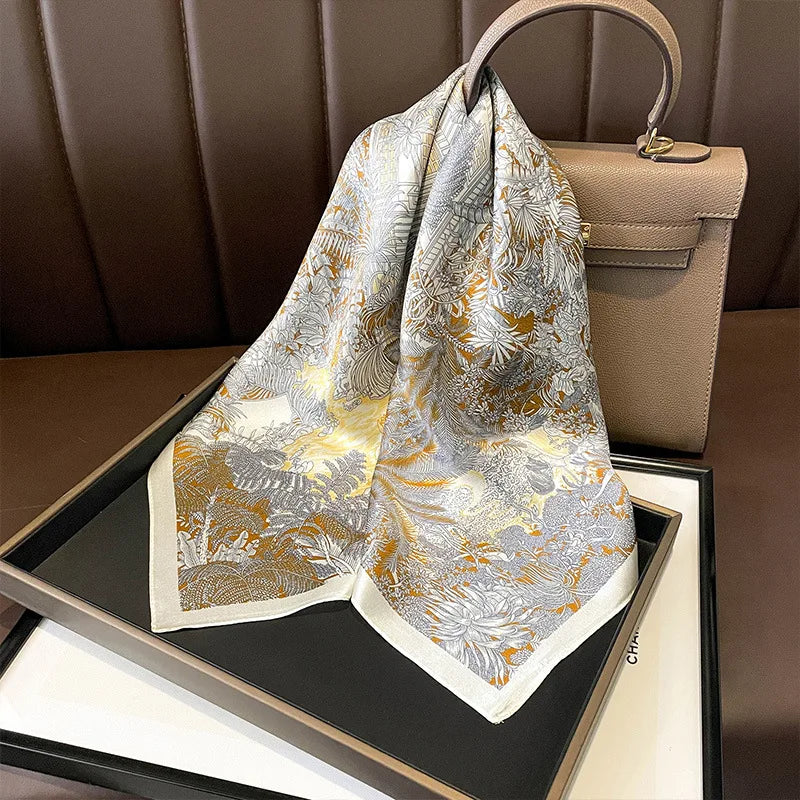 Botanical Print Square Scarf | 65x65cm