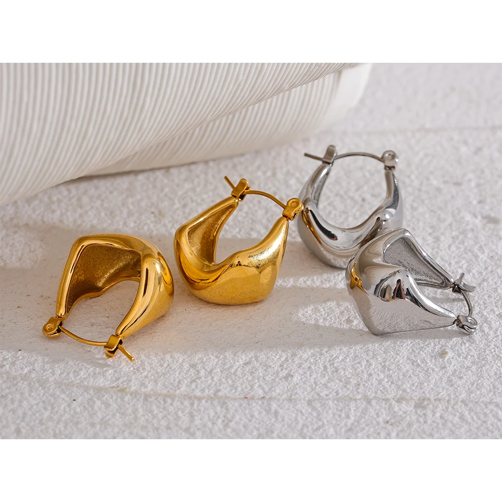 Half-Open Geometric Hoop Earrings