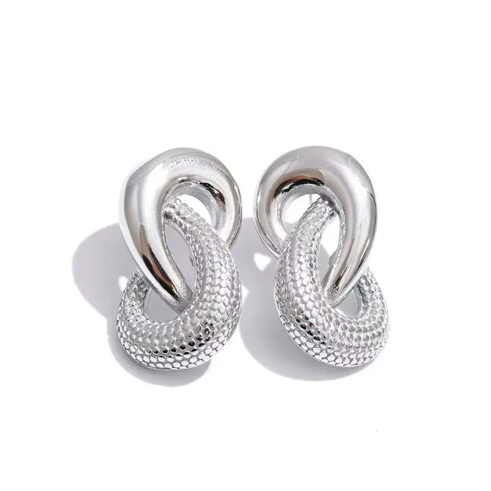 Interlocking Stud Earrings & Pendant Necklace | PVD Gold