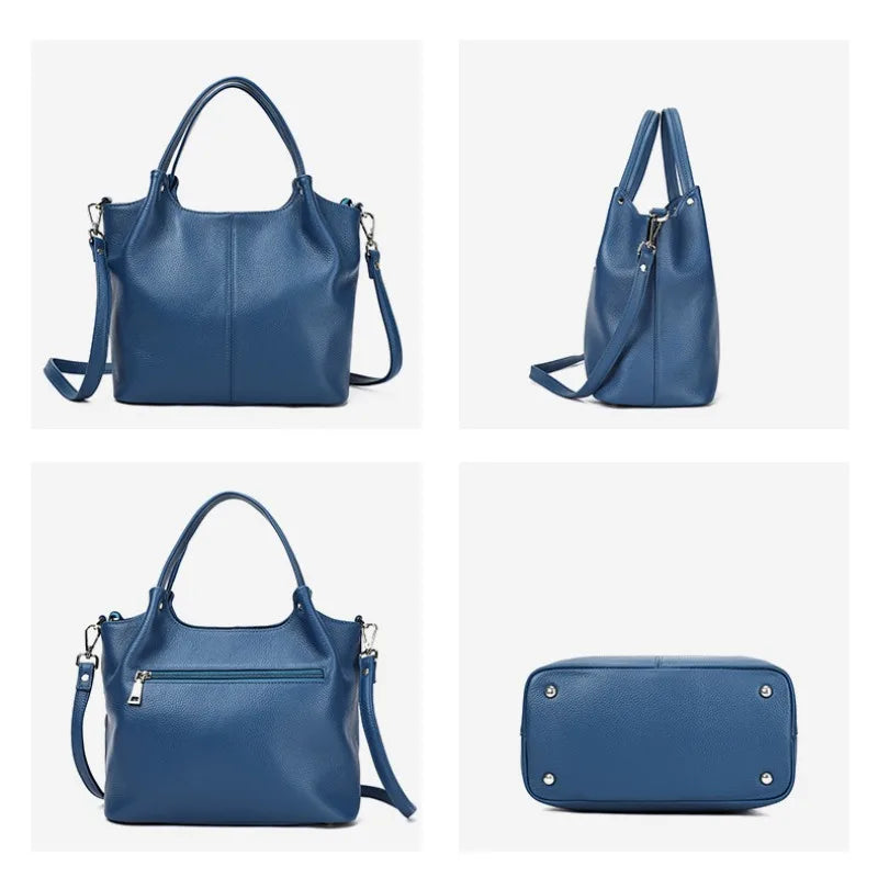 Genuine Leather Soft Cow Tote Bag | Spacious Crossbody & Shoulder Bag