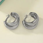 Load image into Gallery viewer, Bold Geometry Double Ring Hoops – Statement Earrings
