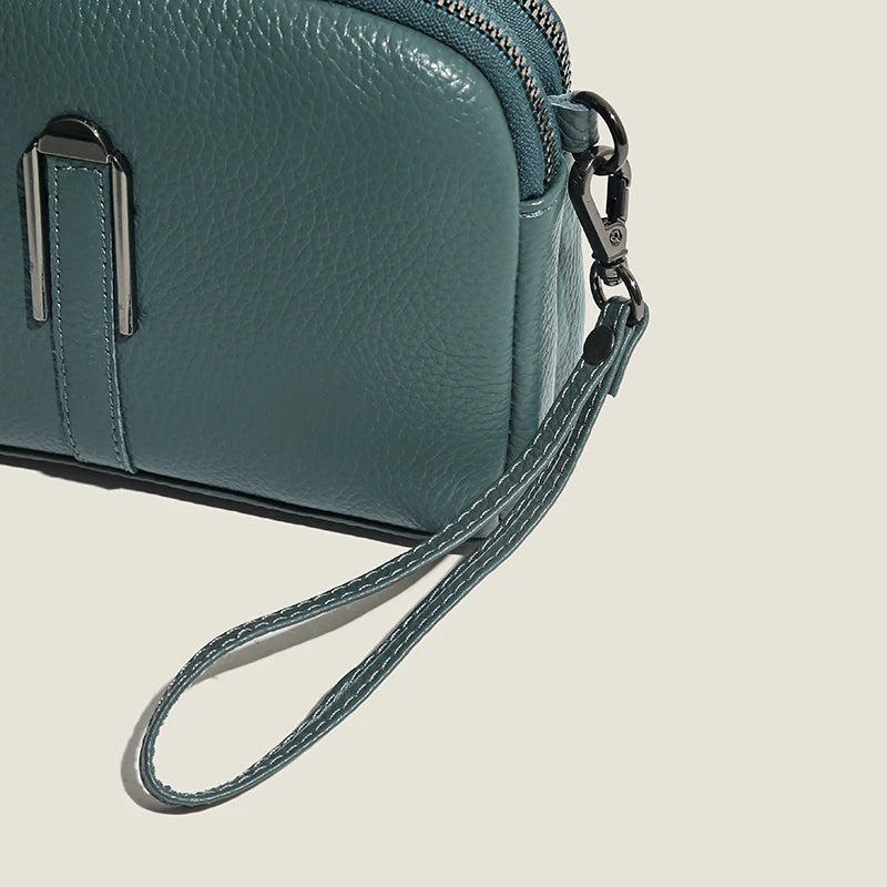 Genuine Cow Leather Crossbody Messenger Flap Bag for Women