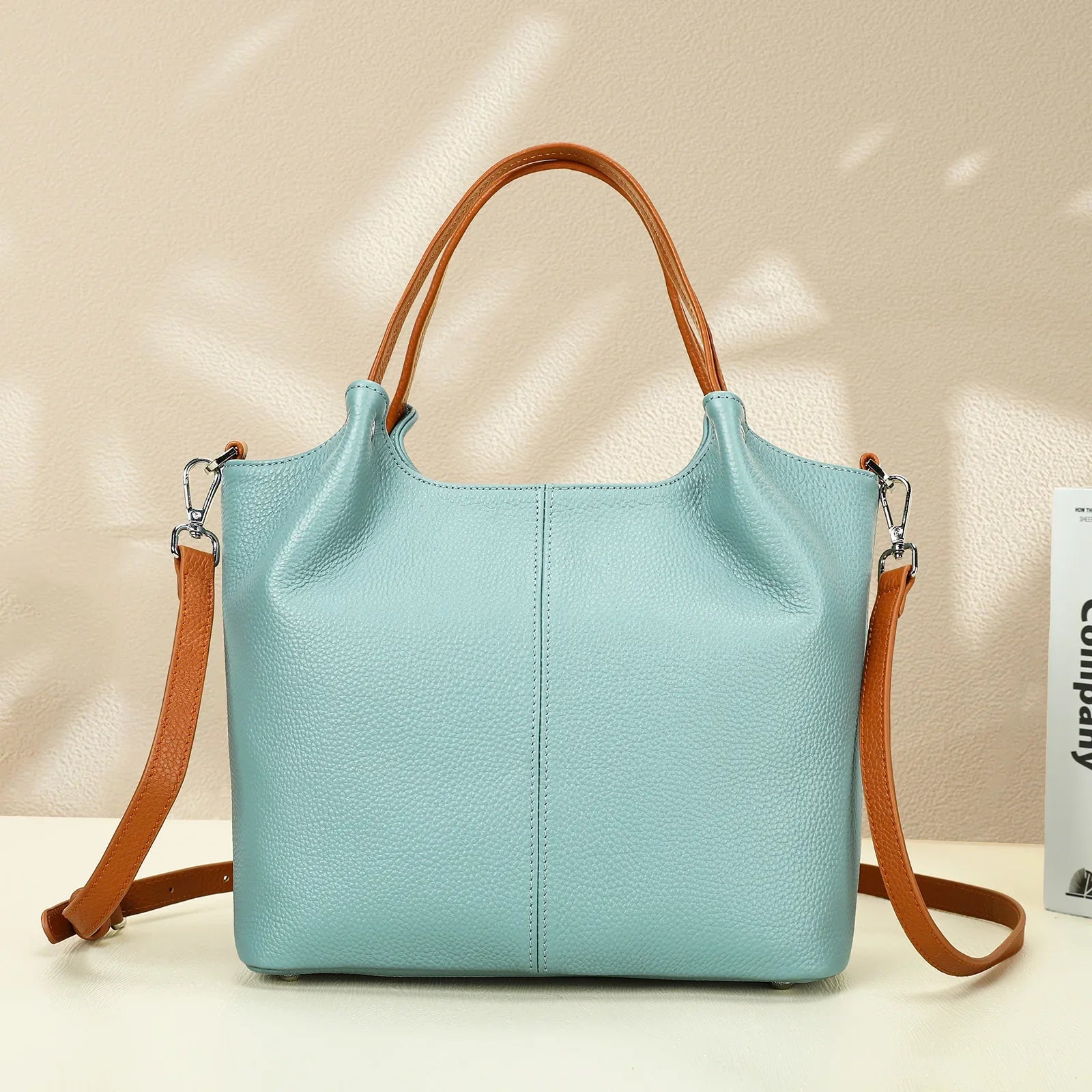 Genuine Leather Soft Cow Tote Bag | Spacious Crossbody & Shoulder Bag
