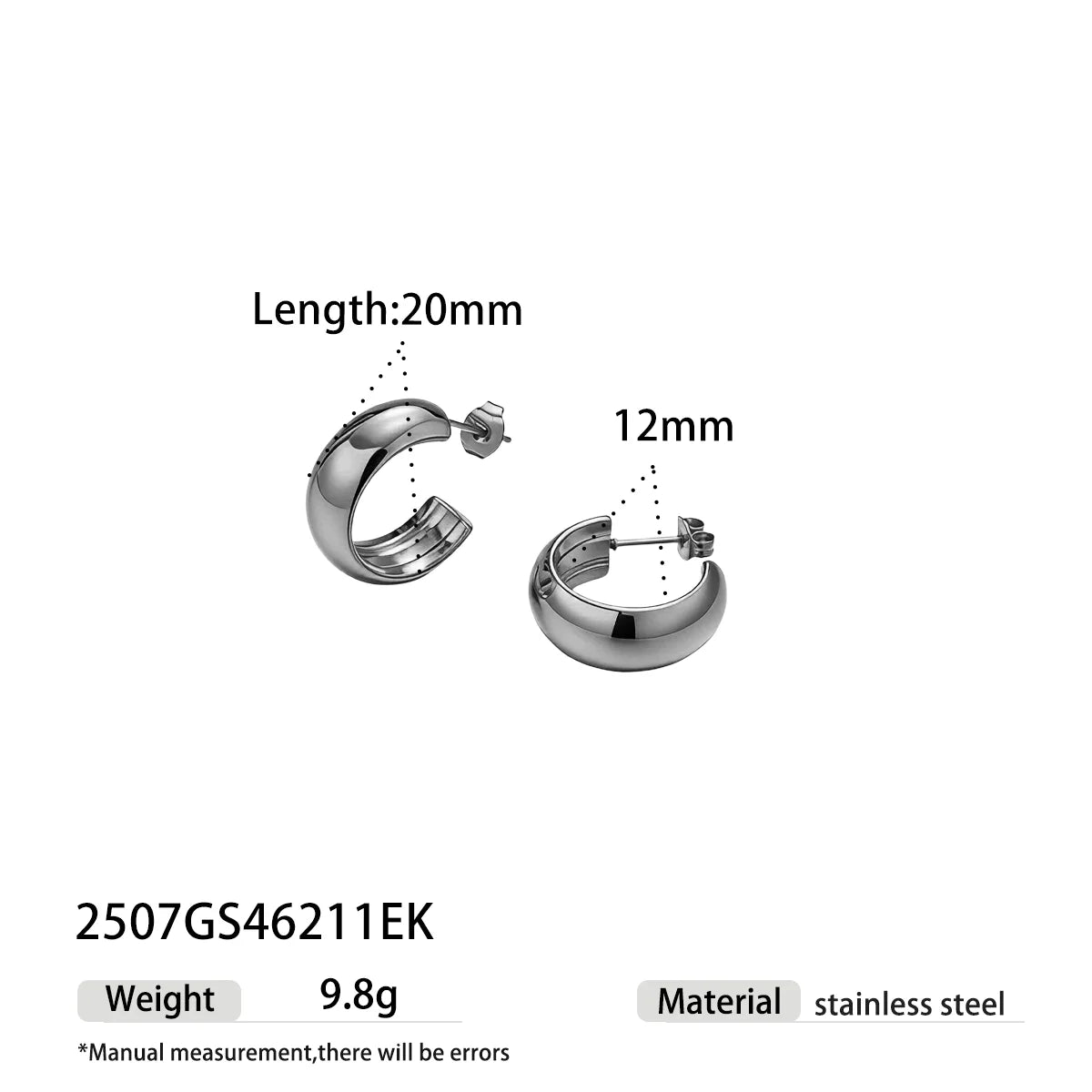 Chunky Gold Dome Hoop Earrings | Waterproof PVD Stainless Steel Minimalist Jewelry