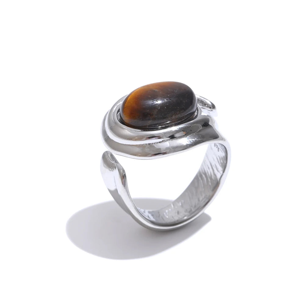 Tiger's Eye Open Ring