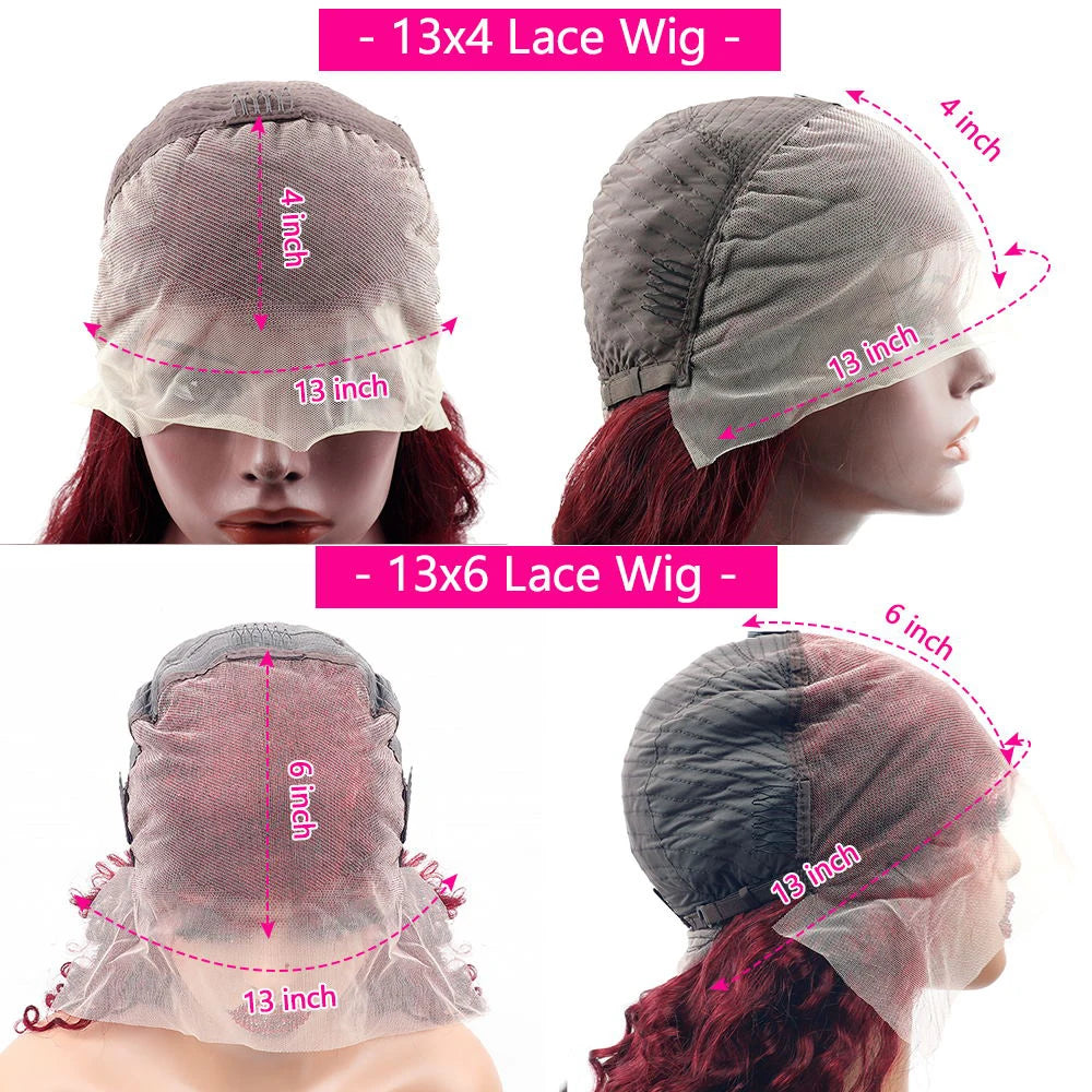 200% Density Body Wave Lace Front Wig – Burgundy 99J | HD Lace | Human Hair
