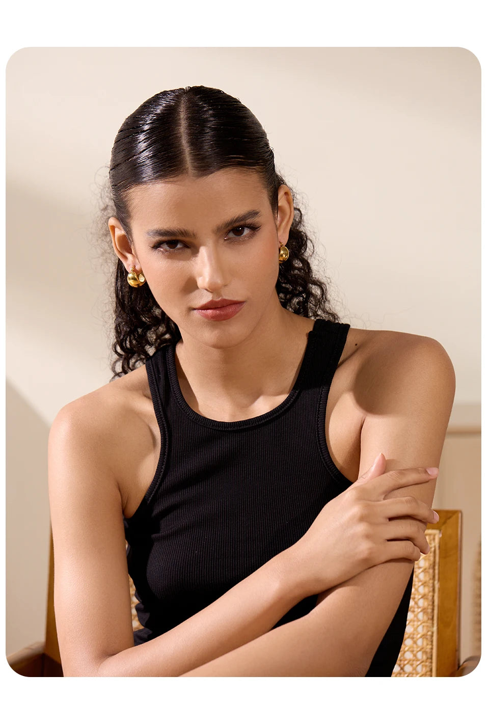 Chunky Dome Hoop Earrings | 18K Gold & Silver Stainless Steel