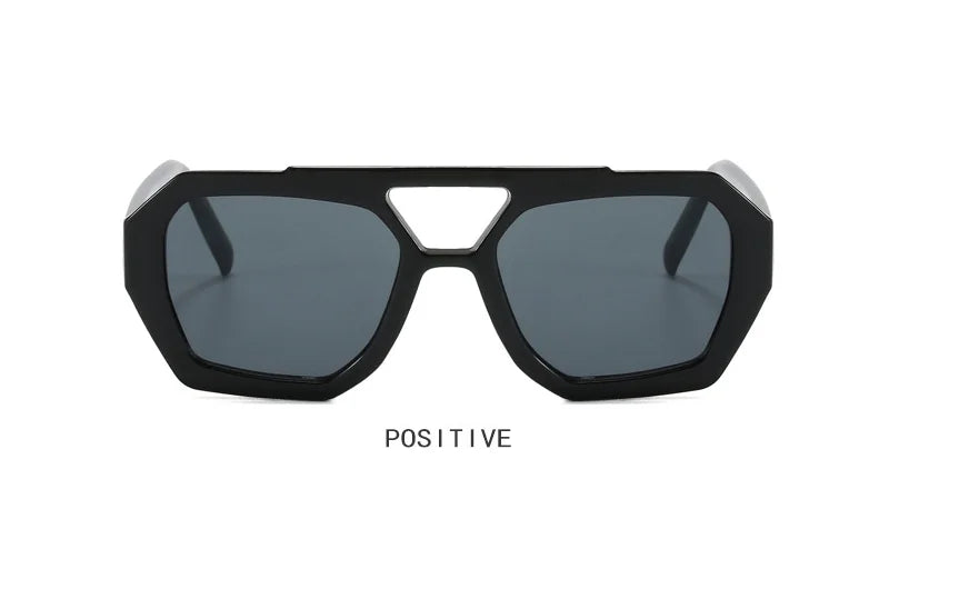 Tortoise Shell Double Beam Geometric Sunglasses | Retro Oversized Eyewear