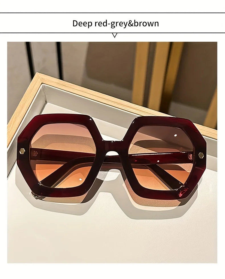 Oversized Hexagonal Sunglasses | Bold Geometric Frame | The PM Edit