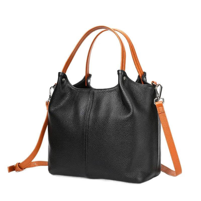 Genuine Leather Soft Cow Tote Bag | Spacious Crossbody & Shoulder Bag
