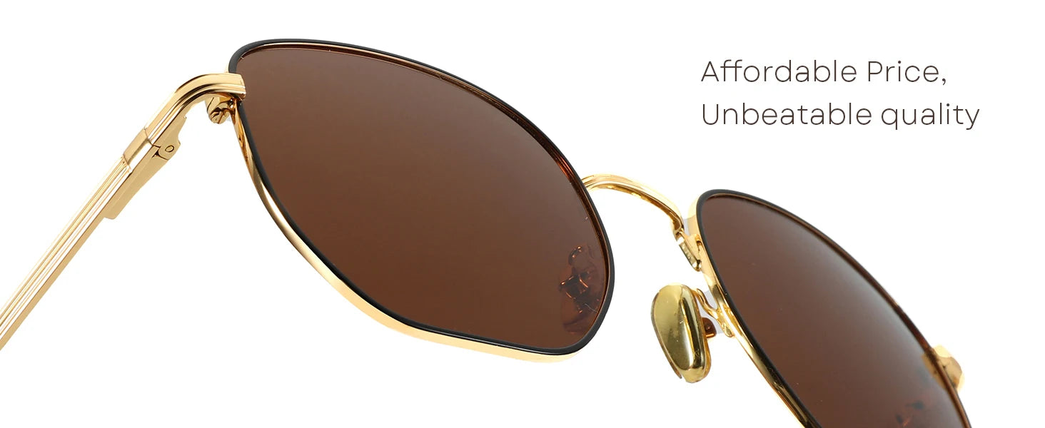 Geometric Polygon Polarized Sunglasses | UV400 | Unisex Metal Frame