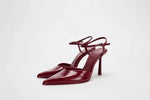 Load image into Gallery viewer, Buckle Strap Pointed-Toe Slingbacks Pumps
