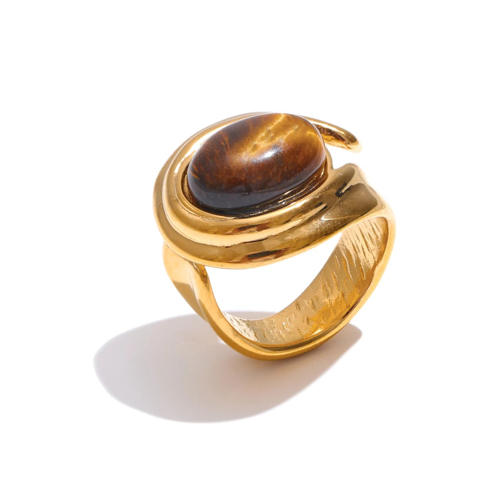 Tiger's Eye Open Ring