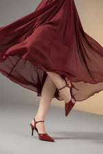 Load image into Gallery viewer, Buckle Strap Pointed-Toe Slingbacks Pumps
