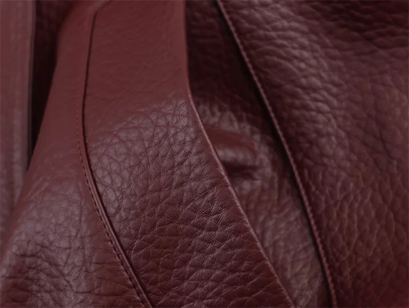 Structured Pebble Faux Leather Jacket Motorcycle Style