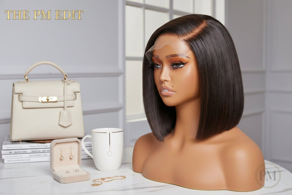 8 inch 5x5 HD lace front bob wig | 180% Density | 100% Human Hair - The PM Edit