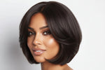 Load image into Gallery viewer, 8 Inches 4"x4" Natural Black Straight Bob Side Part Lace Closure Wig-100% Human Hair
